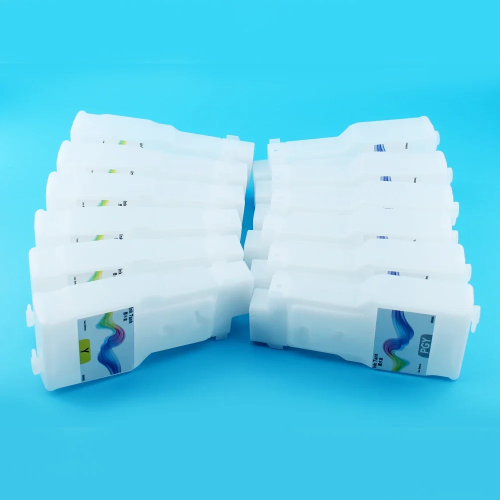 8 또는 12 가지 색상 PFI206 PFI 206 PFI-206 Canon IPF6400 IPF6400S IPF6450 IPF6400SE 프린터 용 칩이없는 리필 잉크 카트리지