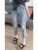 High Waist Slimming Straight Leg Jeans Women's Summer Thin Elastic Split Denim Pants High Waist Cotton Stretch Jeans