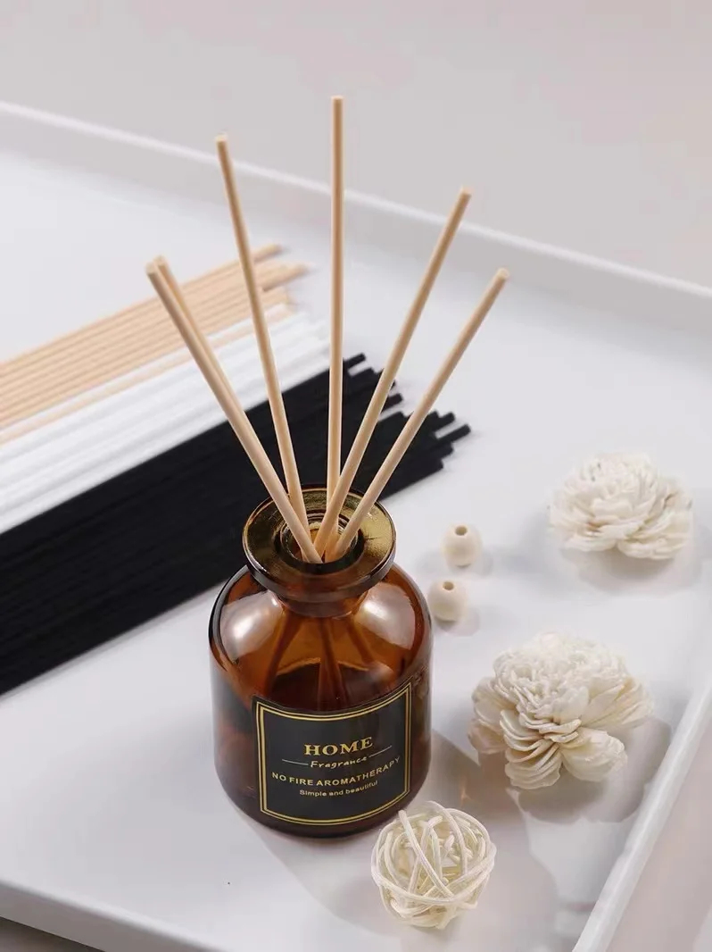 Home Fragrance Essential Oil Diffuser Sticks Black and White Fiber Rattan Sticks Home Decor 1000PCS L22/25/30CM X3/4/5MM home fragrance products
