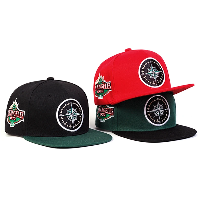 Compass Embroidery Adjustable Sunscreen Leisure Hat Unisex Snapback Cap