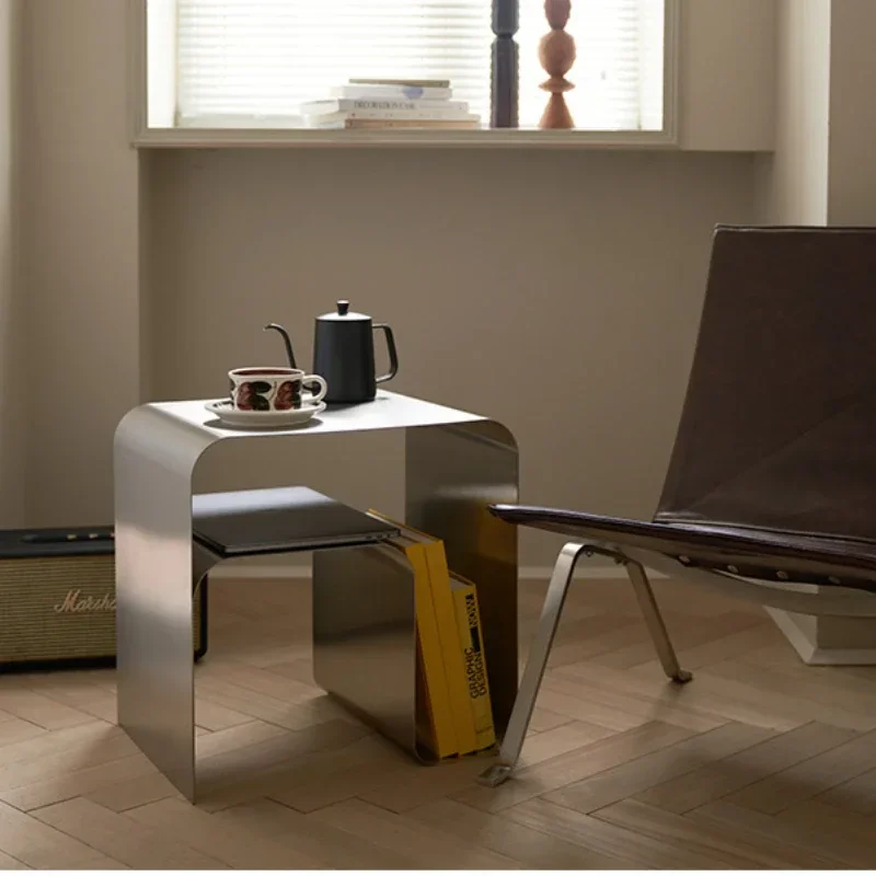 

Medieval Minimalist Coffee Tables Stainless Steel Bedside Side Coffee Table Locker Vintage Tavolino Da Salotto Home Furniture WZ