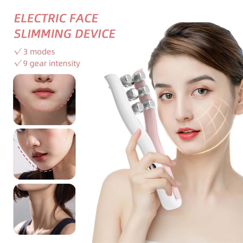 Electric Face&Body Slimming Roller V-shape Massager Skin Lifting Rolling Slimmer Anti-Cellulite Double Chin Fat Remove Roller