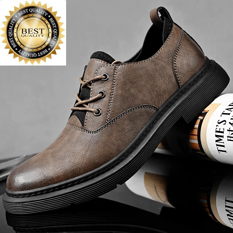 

Genuine Men's Classic Leather Brand Shoes Business Retro Dress Banquet Formal Occasions Casual