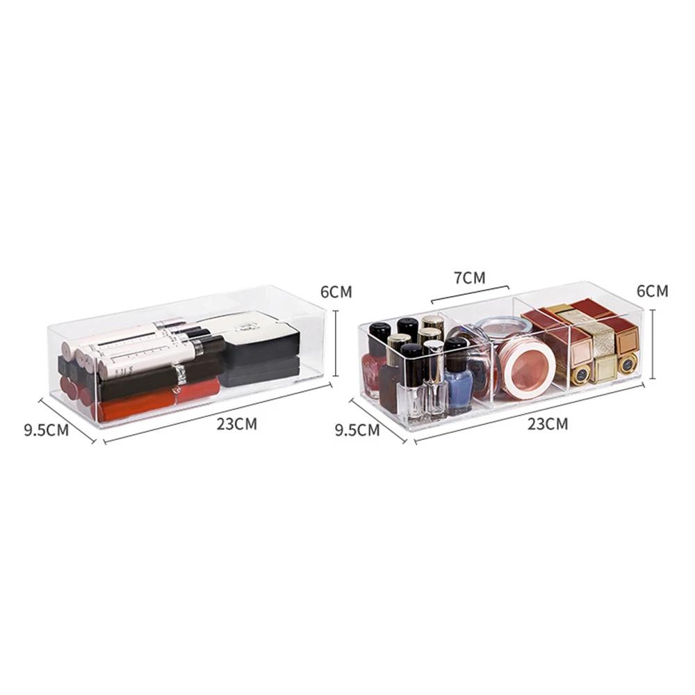 Clear Acrylic Makeup Layered Storage Box Dressing Table Cosmetic Lipstick Finishing Grid Box Desktop Drawer Storage Compartment 6