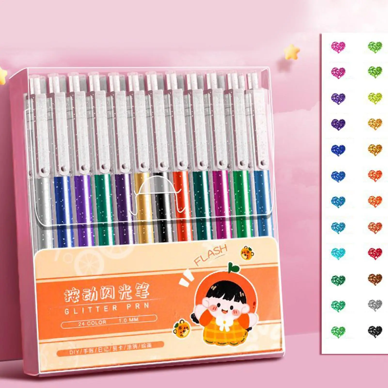 Glitter Pens Glitter Pens For Smooth Writing Fade-Resistant Bleed-Proof Art Stationery Retractable Supplies For Teens Students