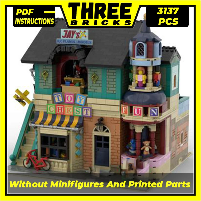 

Moc Building Blocks Modular Street View Toy Store Technical Bricks DIY Assembly Construction Toys For Childr Holiday Gifts