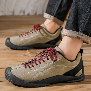 2025 High Quality Mens Hiking Shoes Outdoor Low Ankle Hunting Trekking Sneakers Plus Size Suede Leather Men Tourism Travel Shoes 1