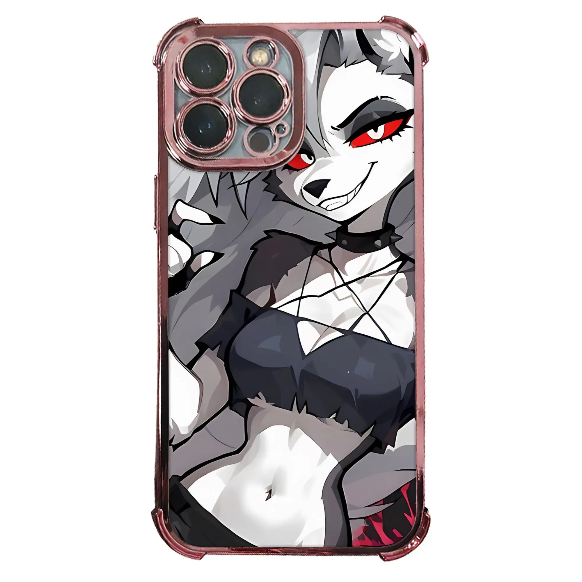 Loona Fan Goth Wolf Girl Neon Aesthetic Phone Case - Electroplated Finish