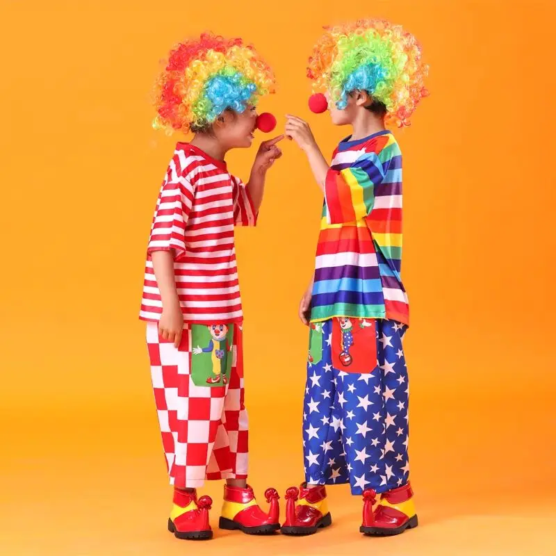 

Unisex Halloween Clown Suit For Children Carnival Birthday Party Clothing Circus Cosplay Clowns Costumes Funny Wear