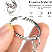 50/500pcs Silver Plated Metal Blank Keyring Keychain Split Key Rings with Chain Climbing Buckles Carabiner Keychain Accessories 2