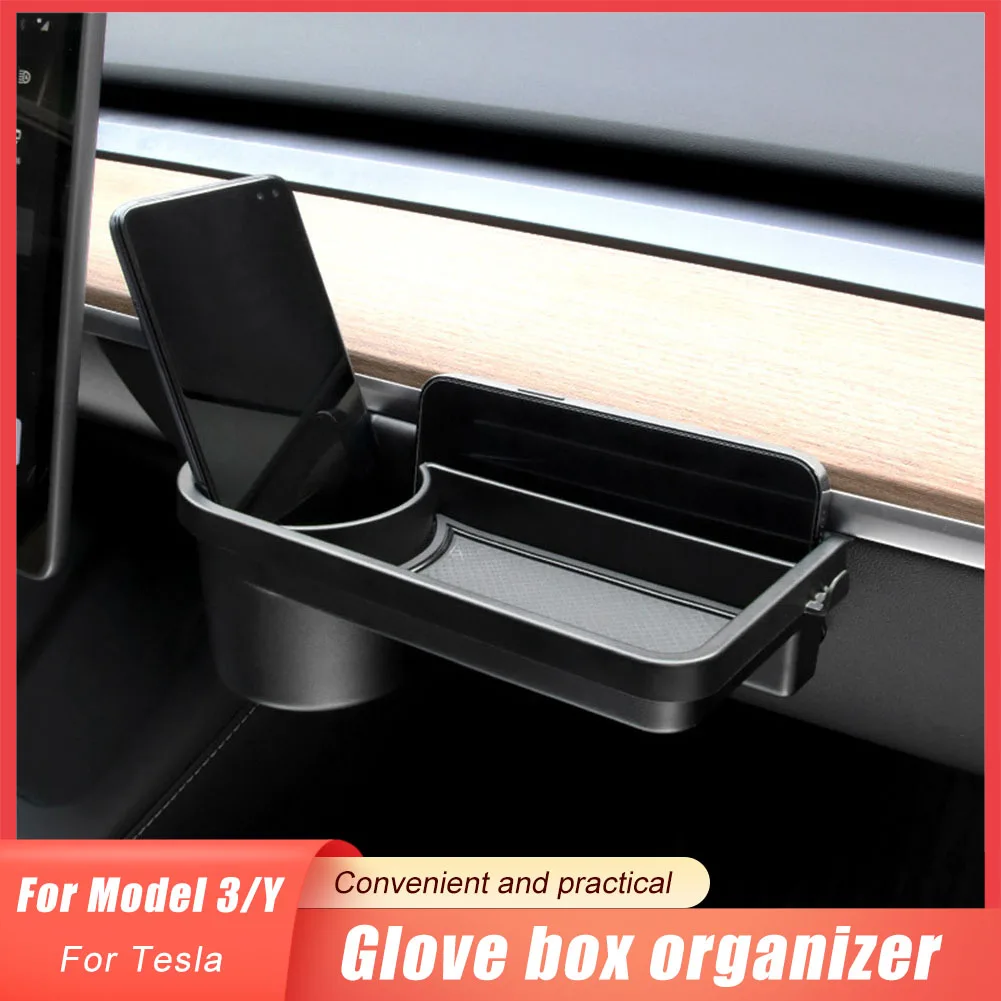 For Tesla Model 3 Model Y 2022 Passenger Glove Box Organizer Storage