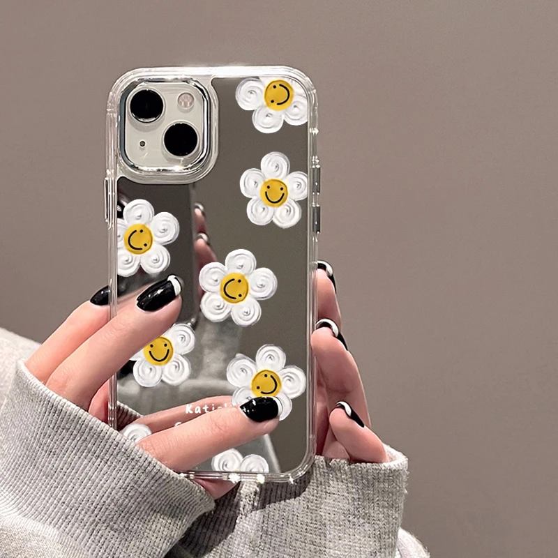 

Plants Makeup Mirror Case For Iphone 14 Pro Max Cover For Iphone 11 14 12 13 Pro Max X XR XS Max Cover Shockproof Soft Bumper