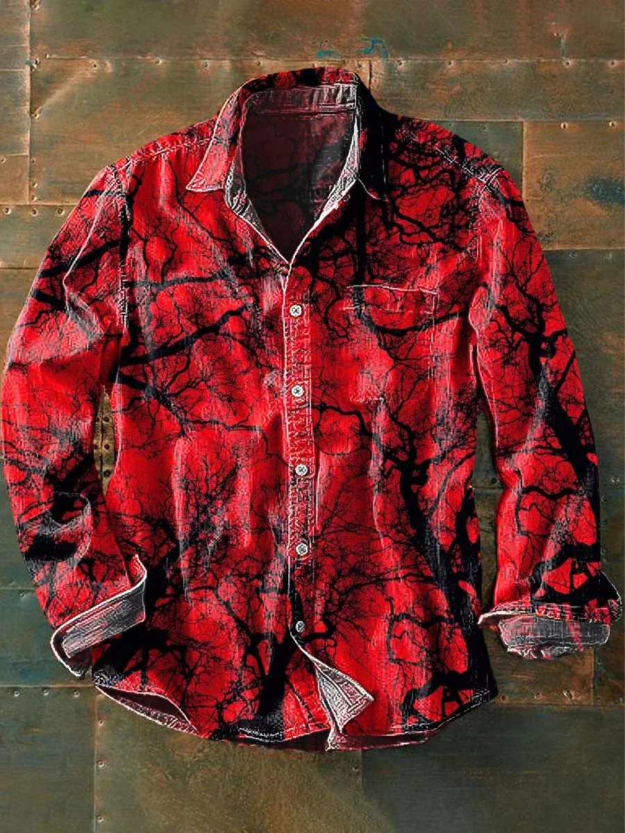 2026NewStylePersonalizedPrintLong-SleeveShirt,OutdoorStreetStyleRetroCasualCollaredCardigan,TrendyMen
