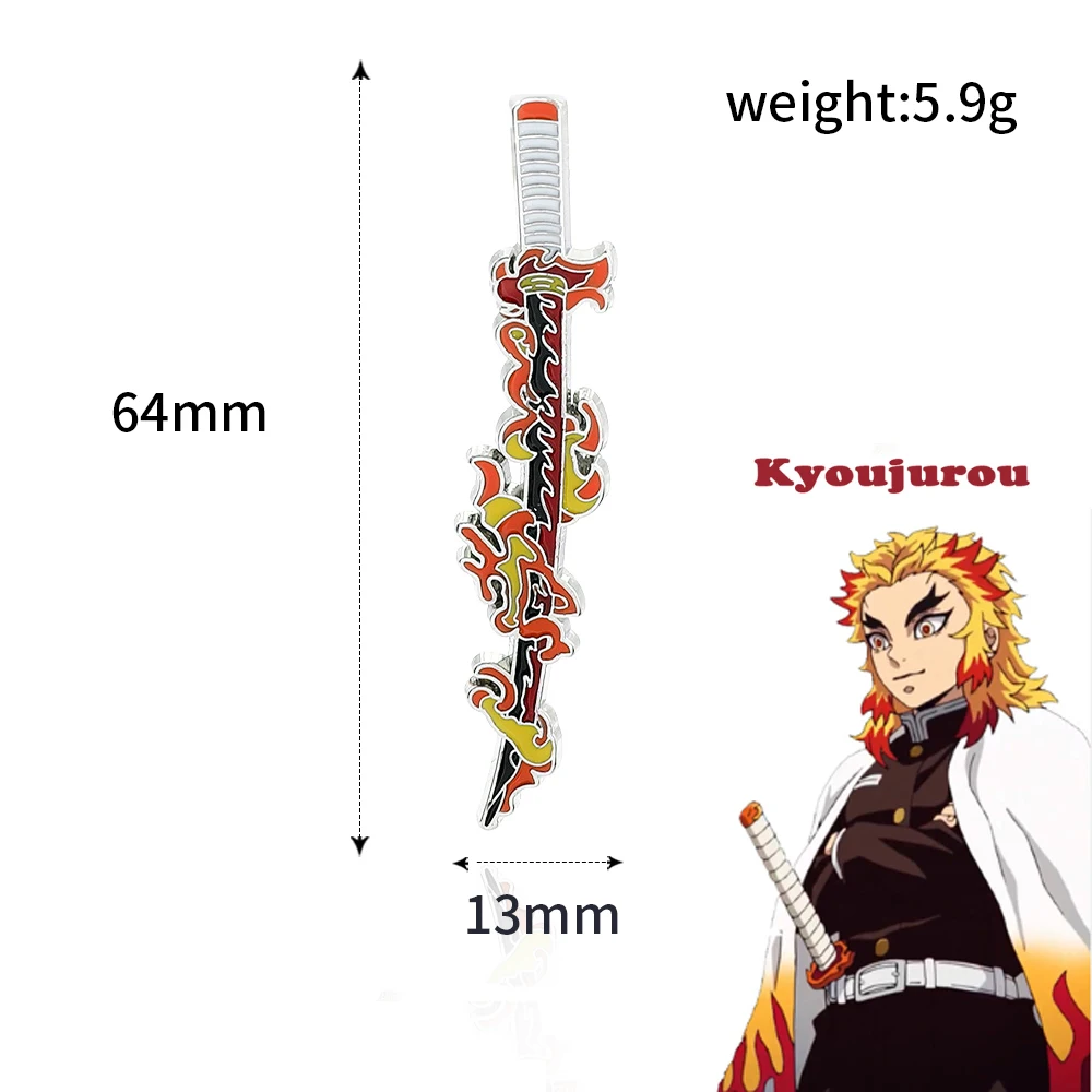 Enamel Pins Anime Demon Slayer Brooch Enamel Kimetsu no Yaiba Sword Pins Weapon Badge Fans Cosplay Souvenir Props Backpack Jewelry Gift