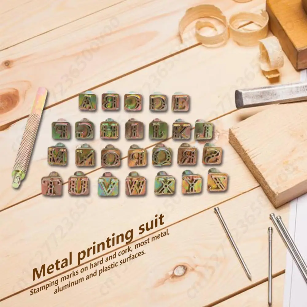 English Letters Symbol Set 26 Stamps Mental Stamping Unique Marking Zinc Alloy Set Tools Craft Leather Punching