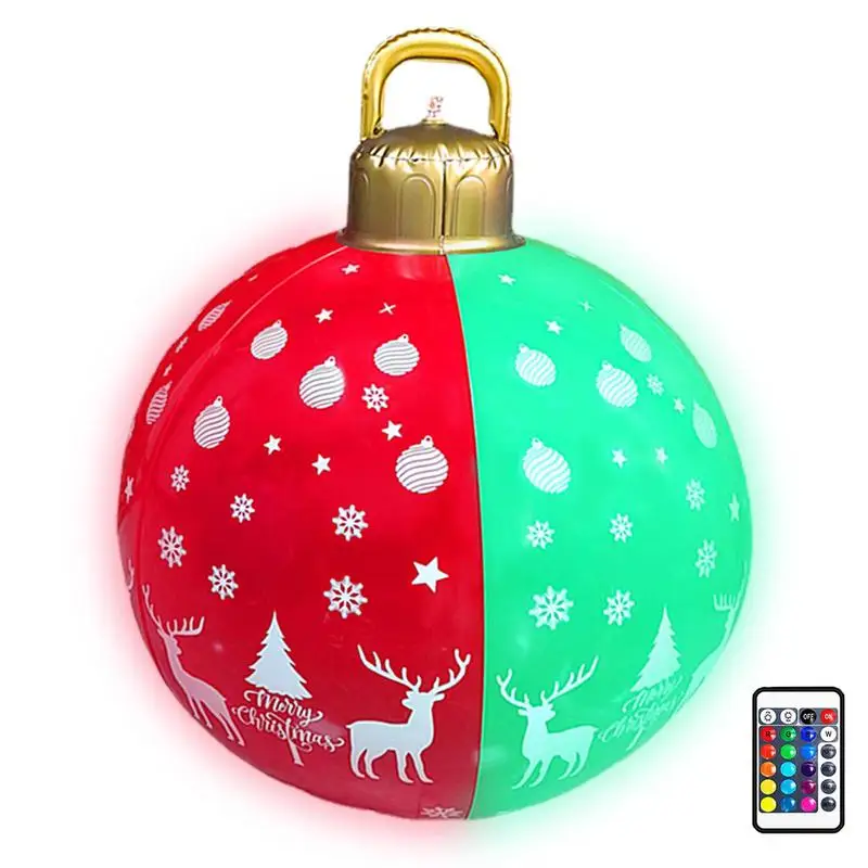 

60cm Large PVC Christmas Balls Decorations Christmas Tree Gift Christmas Home Outdoor Lighted Inflatable Ornaments New Year