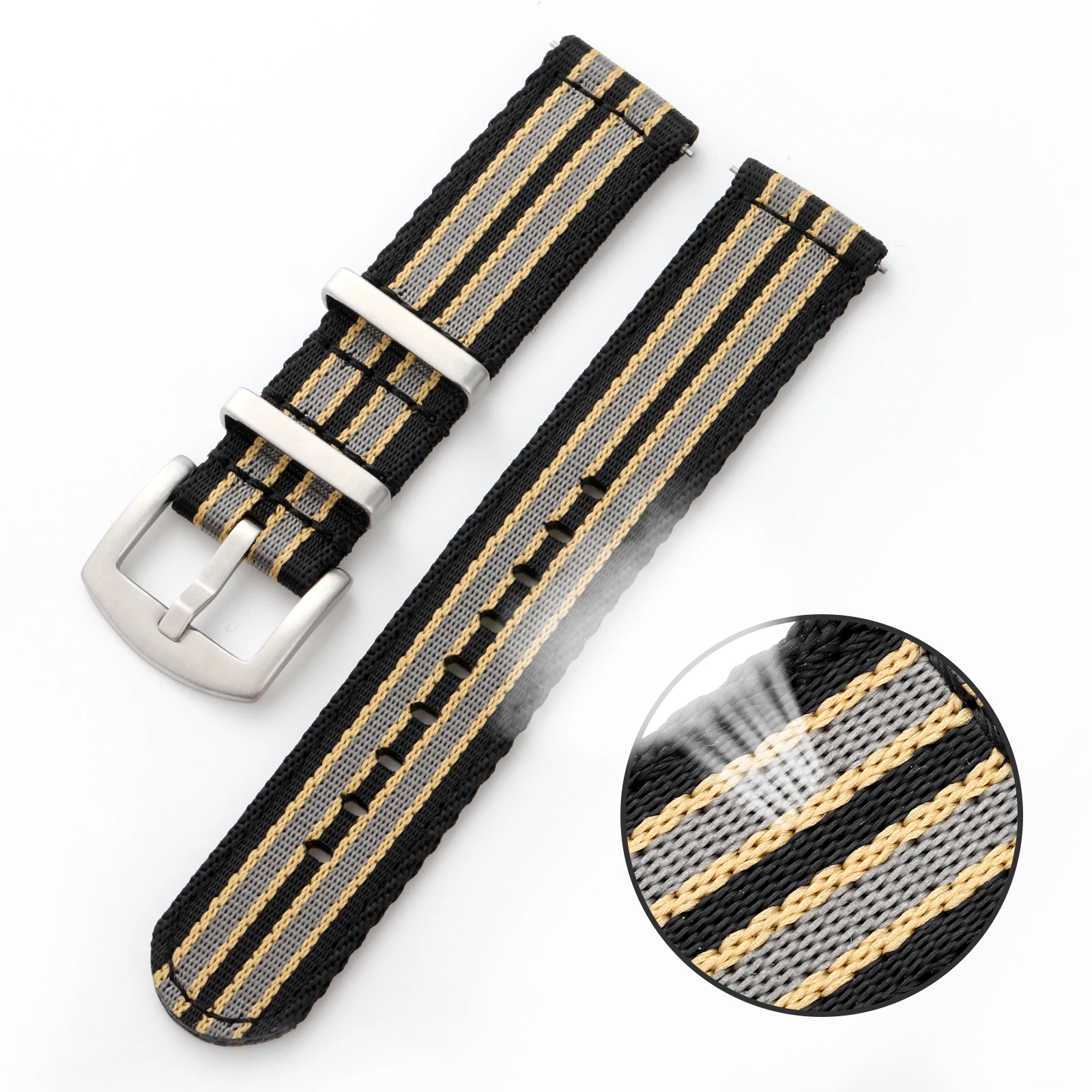 حزام ساعة نايلون 20 ملم 22 ملم قسط ناعم نايلون ريا...