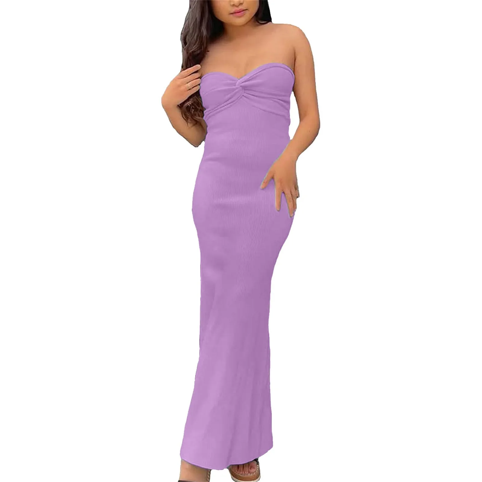 

Женское летнее сексуальное повседневное однотонное трикотажное длинное платье с глубоким вырезом и разрезом, облегающие пляжные платья в стиле бохо