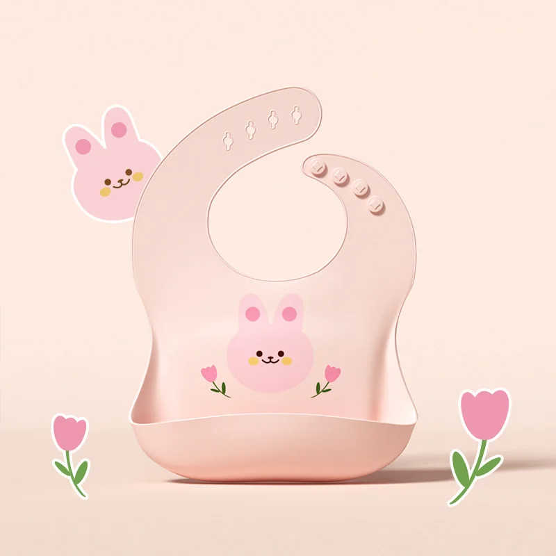 Baby Bib Waterproof Soft Silicone Feeding Bib For Kids Eating