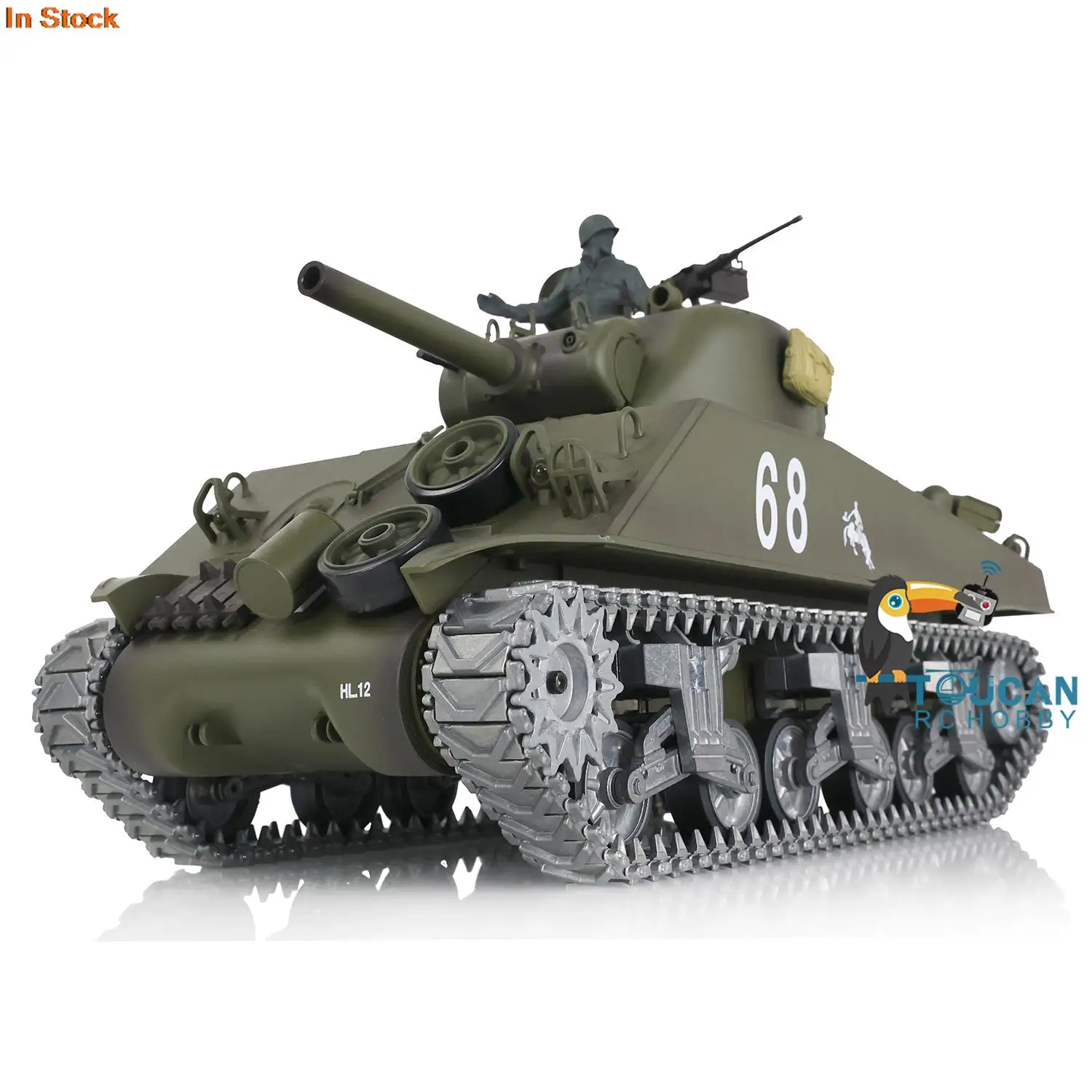 1/16 HENG LONG Customized 7.0 M4A3 Sherman RC Tank 3898 360° FPV Barrel Recoil TH17684-SMT4 3