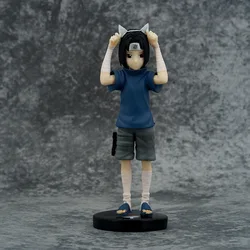 14.5CM Naruto Childhood Uchiha Itachi Cat Ears Akatsuki Member PVC Action Anime Figures Model Toys Doll Collection Kids Gifts