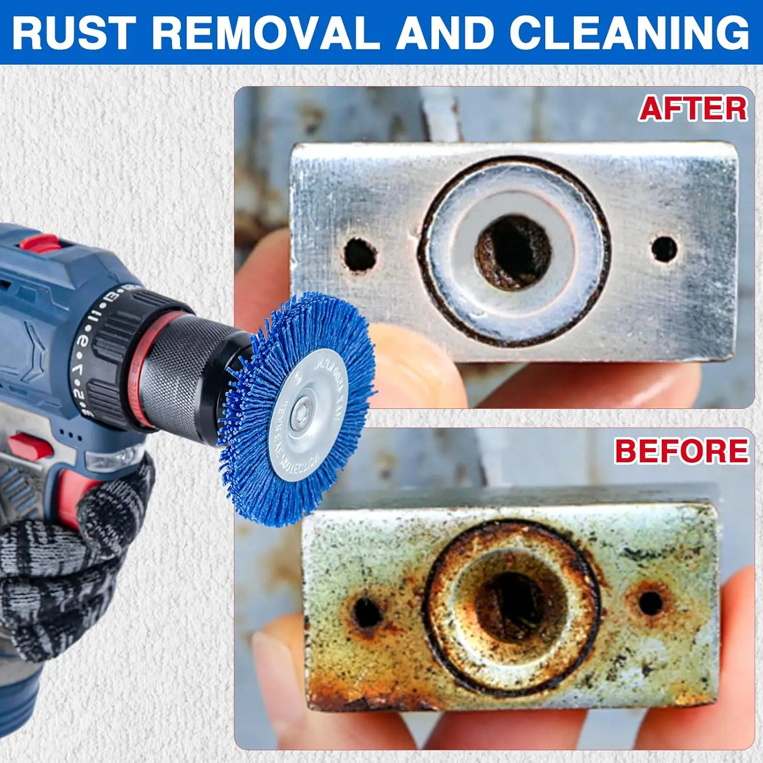 Versatile Nylon Abrasive Wheel Brush with 1/4 Shank for Rust, Corrosion, and Paint Removal