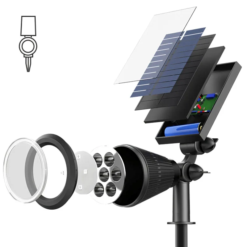 Description Picture 6 of item1Pcs 7LED Solar Outdoor Lights RGB Changing Lawn Ground Lamp IP65 Waterproof Landscape Spotlights Lighting For The Garden Decor