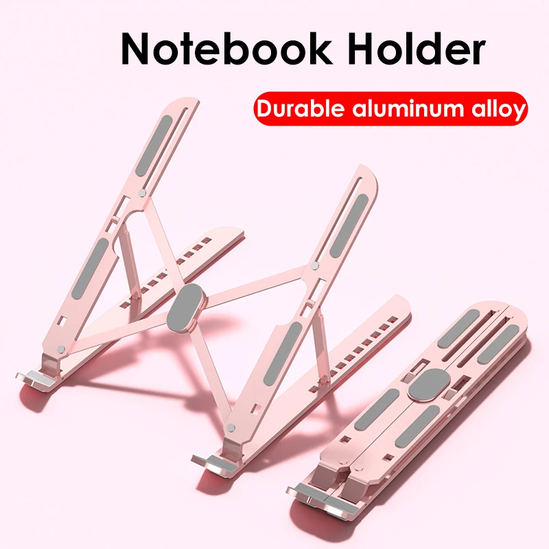 Ten speed adjustable aluminum alloy laptop stand, folding heat dissipation and height increase stand, portable stand