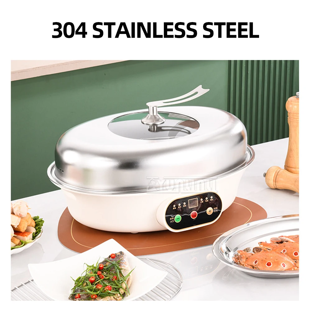 Stainless Steel Steamed Fish Pot Household Large Capacity Electric Steamer Double Layer Intelligent Steamer 2