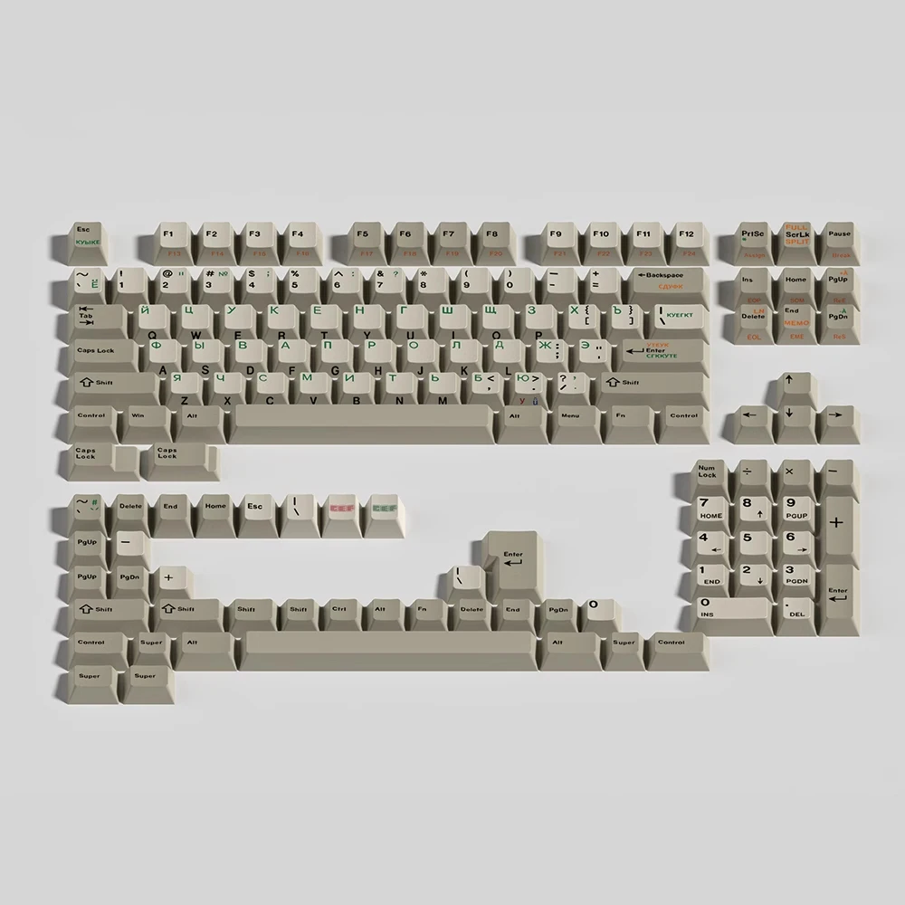 Soulcat-teclados Sublaterais de Impressão com Tintura Pbt Grego Série Retro Russo 9009 Indústria Pesada Espessura de 17 mm Ponta Cereja - Imagem 2
