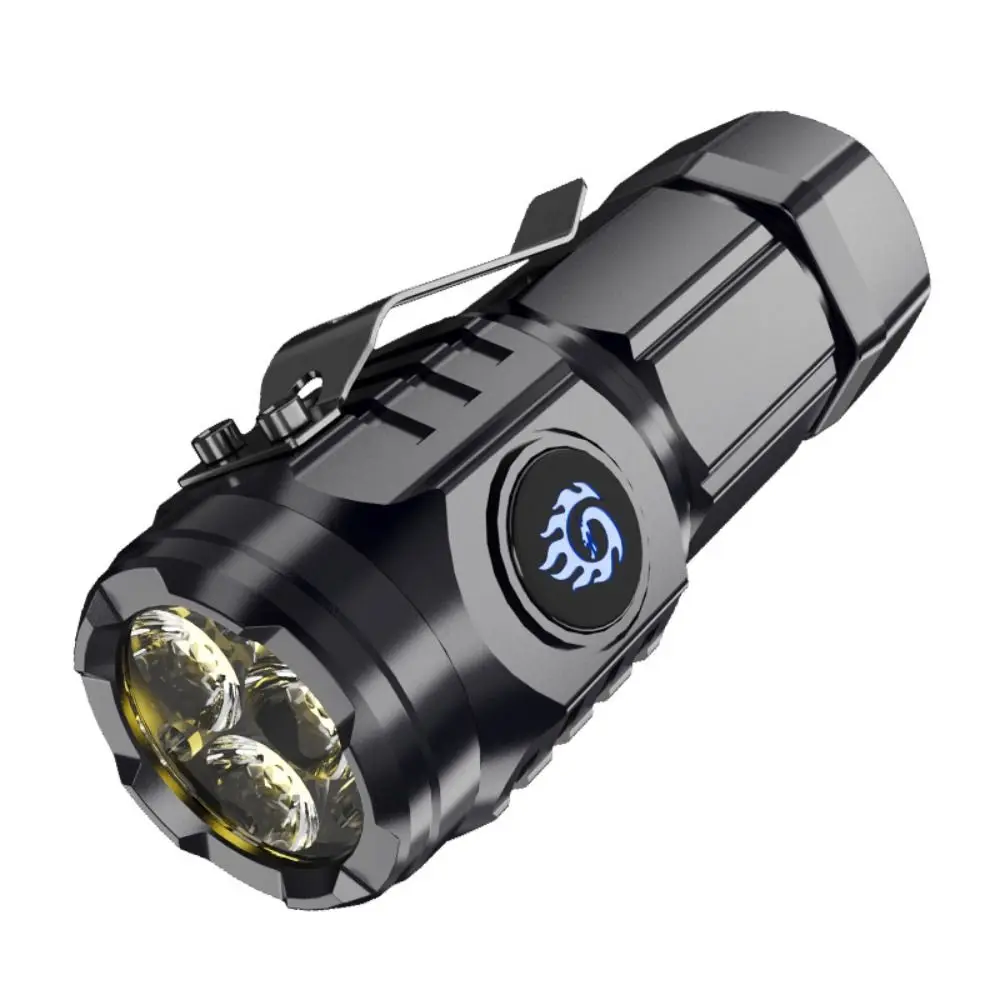 

Explosive Flash Flashlight Mini Super Bright Waterproof Hat Clip Light Three Eyes Spotlight Small Torch Fishing