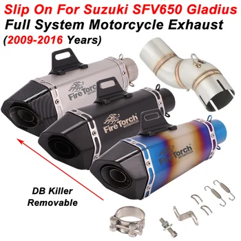 Slip On For Suzuki SFV650 SFV 650 Gladius 2009-2016 Motorcycle Yoshimura R11 Exhaust Modify Mid Link Pipe Moto Muffler DB Killer