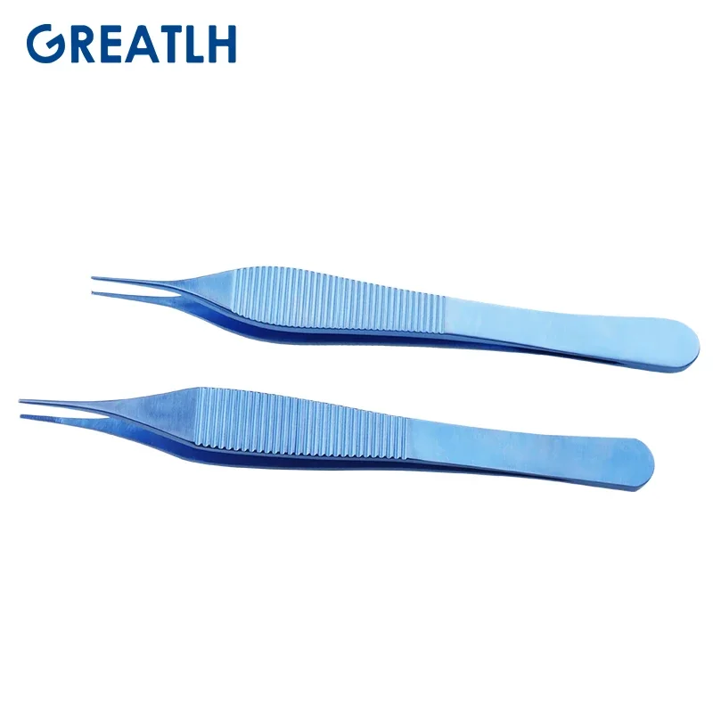Titanium Adson Tissue Forceps Eye Surgery Tweezers Serrated Tips/Teeth Ophthalmic Autoclavable Surgical Instruments 1pcs capsulorhexis forceps,ophthalmic tool,plastic surgery tool