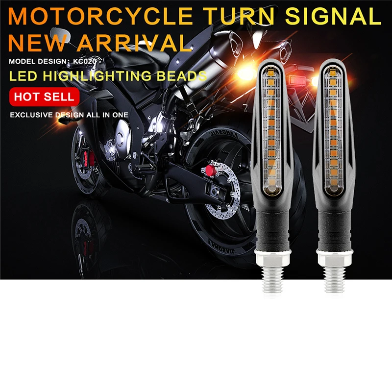 Motorcycle Turn Signal Lights 2PCS Universal LED 12v IP68 Waterproof Amber Flasher Indicator Blinker Rear Lights Lamp Accessories motorcycle turn signal lights