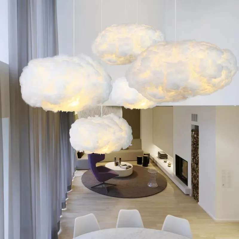 White Fluffy Cloud Decor for Wedding Christmas DIY Hanging Props Home Wall Decoration