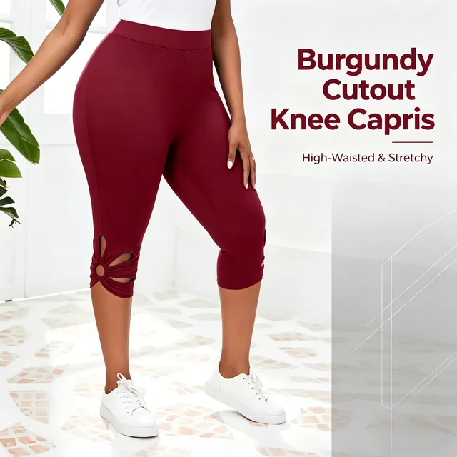 Women's plus Size Stretch Leggings Summer Elastic Waist Seamless Casual Capri Pants Short Length Essential Leggins for Mujer 6
