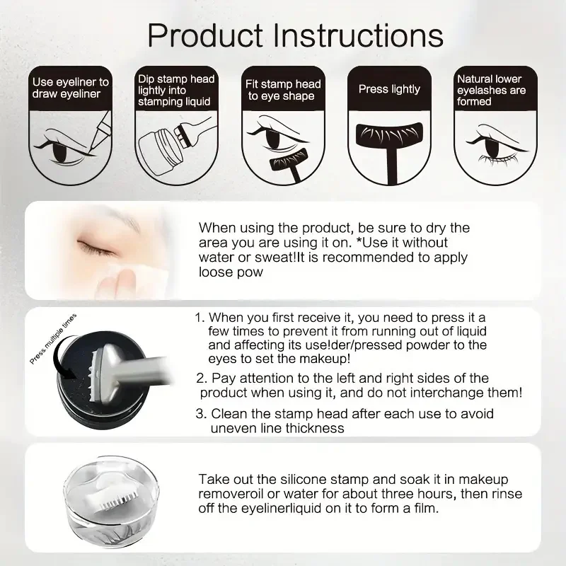ZVEV Lazy Lower Eyelash Stamp Eyeliner Waterproof Sweatproof Combo Pack No Color Loss 2-in-1 Beginner Convenient 2