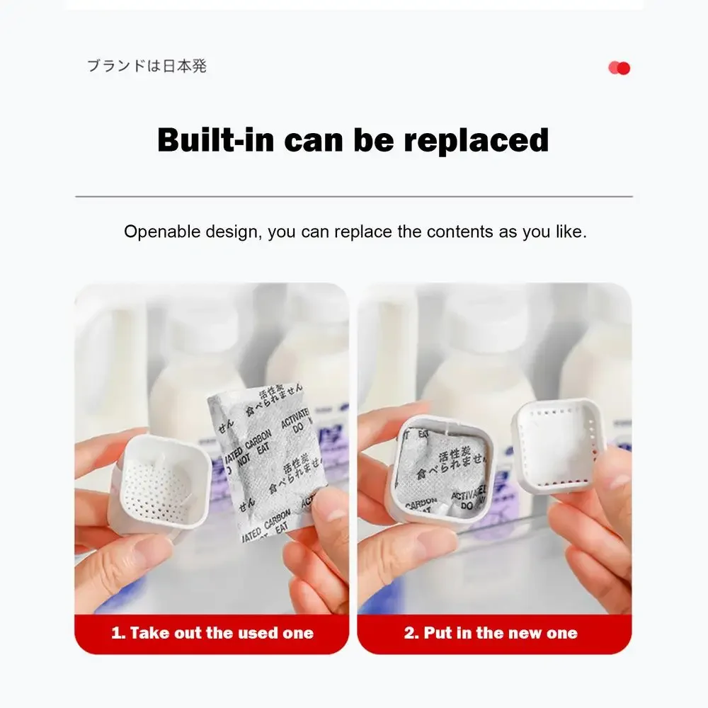 Description Picture 6 of item6PCS Refrigerator Deodorizer Stickable Natural Activated Charcoal Odor Absorber Replaceable Deodorizing Box Odor Remover