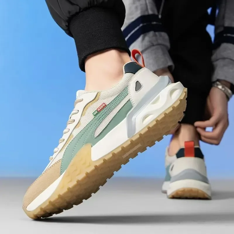 Men's Casual Sport Shoe Comfortable Breathable Mesh Running Shoes Non-slip Wear Resistant Vulcanize Shoe Trend Men Flats Trainer 5