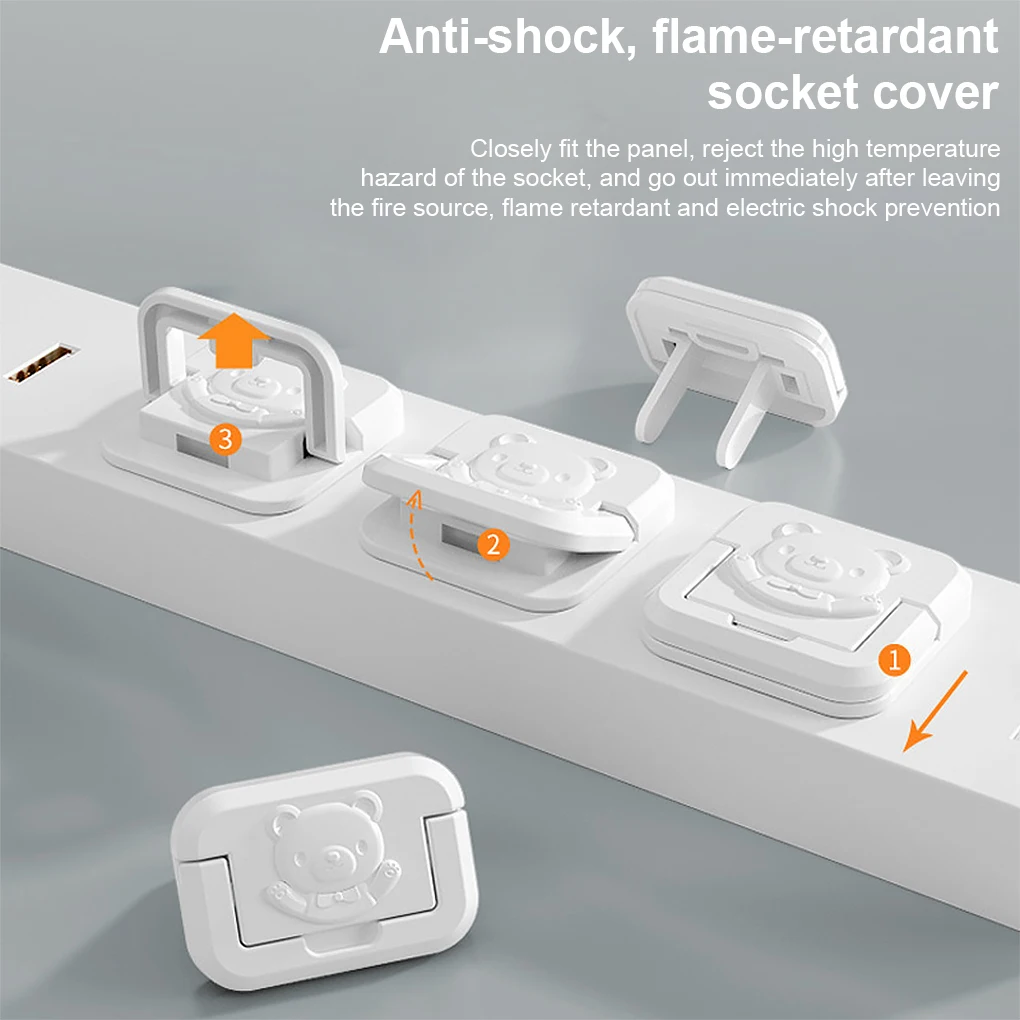 10Pcs Electric Outlet Covers Cartoon Baby Proofing Socket Guards Infant Safety Protector Safe Lock Caps Outdoor