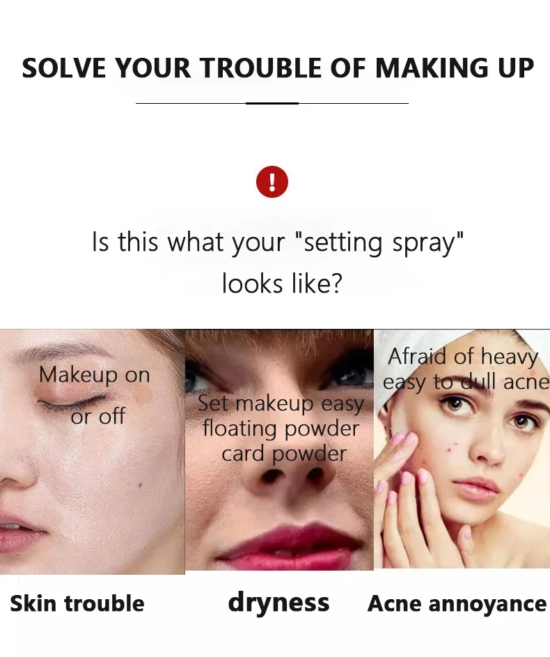 Description Picture 5 of itemMakeup Fixer Spray Waterproof Sweatproof Long Lasting Oil Control Hydrating Makeup Fixing Setting Spray Cosmetics