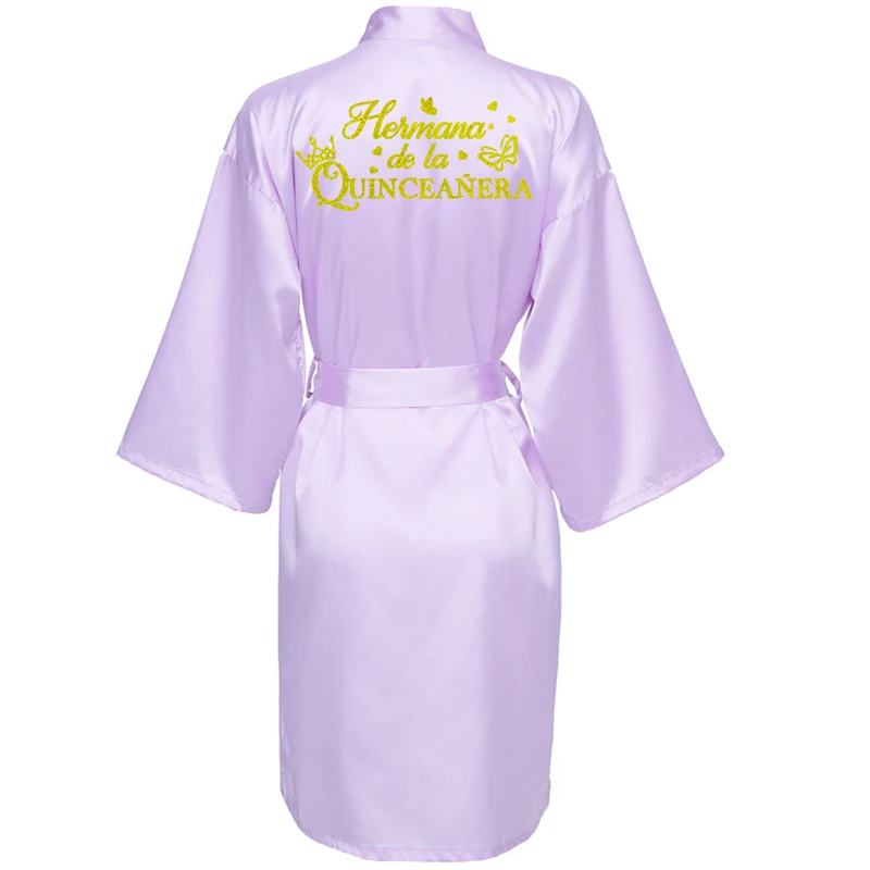 Mis15 Años Robe 15 Years Girl Birthday Party Robes Quinceanera Robe Mis XV Bathrobe Silkly Nightgown