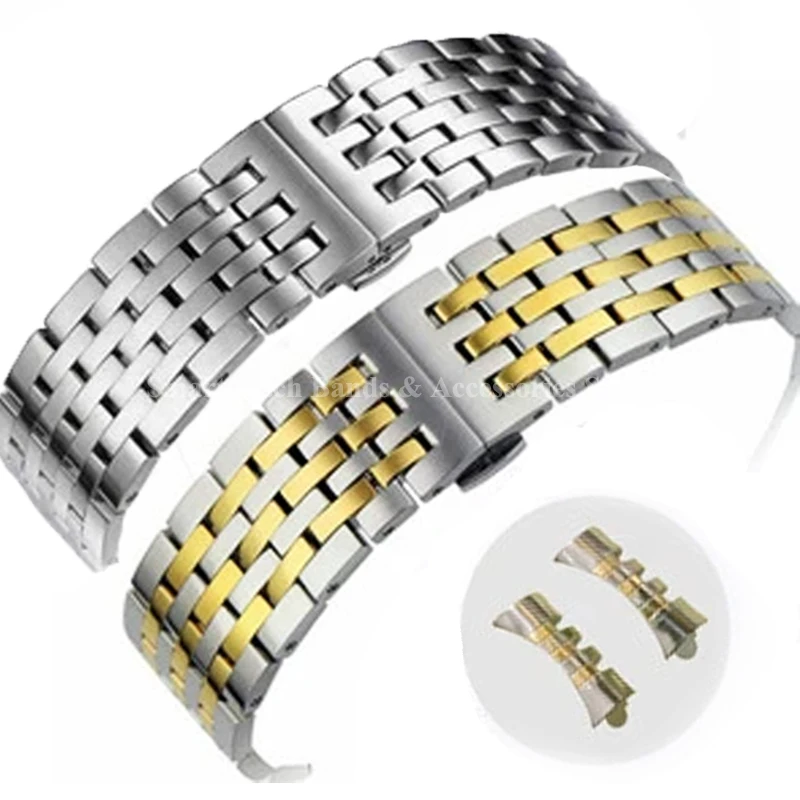

Изогнутый твердый браслет для часов из нержавеющей стали 12 мм 14/16/18/20/22 мм 24 мм, сменный браслет для мужчин, стандартная застежка-бабочка