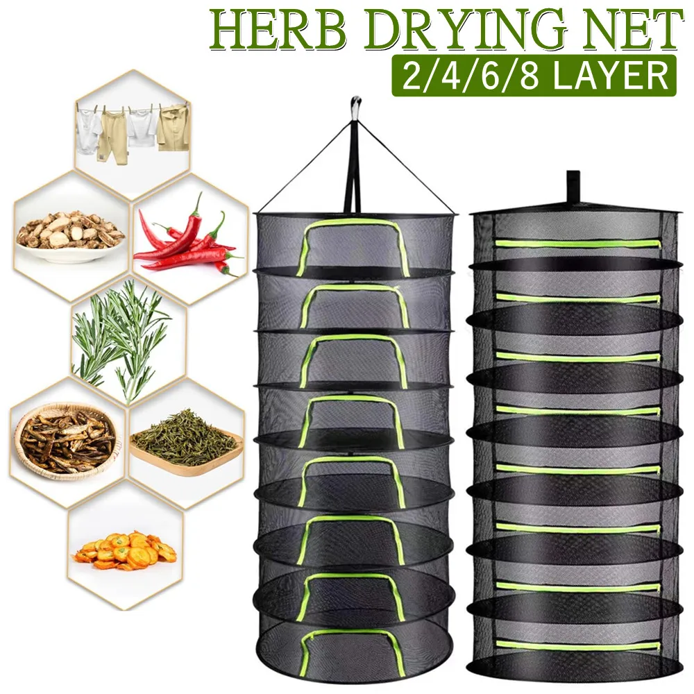 2/4/6/8 Layer Herb Drying Rack Net for Flower Plant Mesh Drying Net Vegetable Bud Hanging Dryer Rack Folding Herb Plant Dry Net drying rack food drying net drying net
