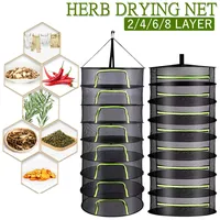 2/4/6/8 Layer Herb Drying Rack Net for Vegetables Flower Plant Mesh Drying Net Bud Dryer Hanging Rack Folding Plant Herb Dry Net 1