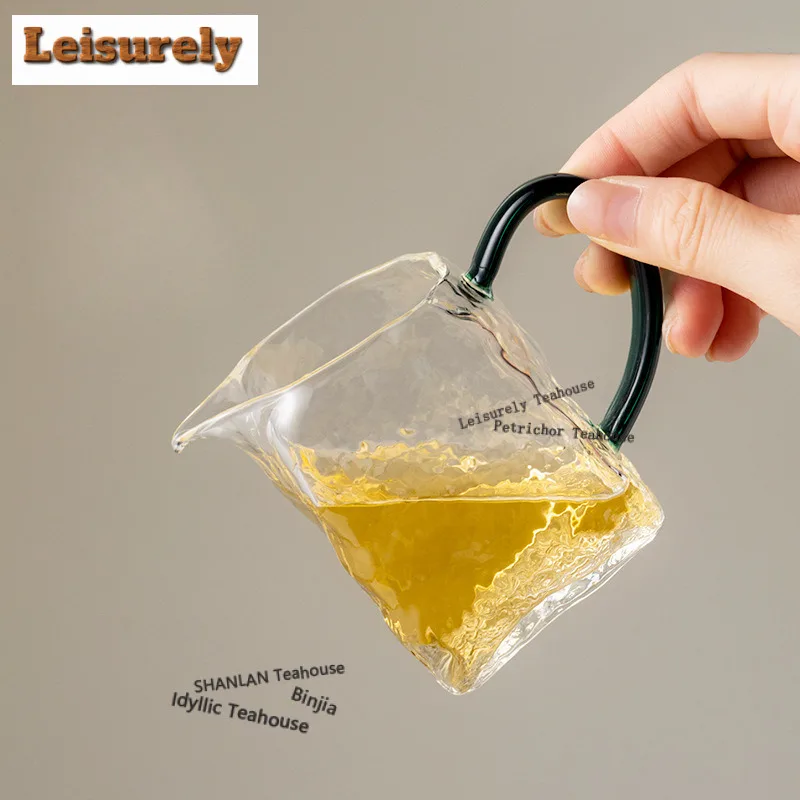 160ml Hammered Pattern Transparent Glass Tea Pitcher Tea Divider Cha Hai Dispenser Justice Cup Fair Mug Cha Decoration Supplies