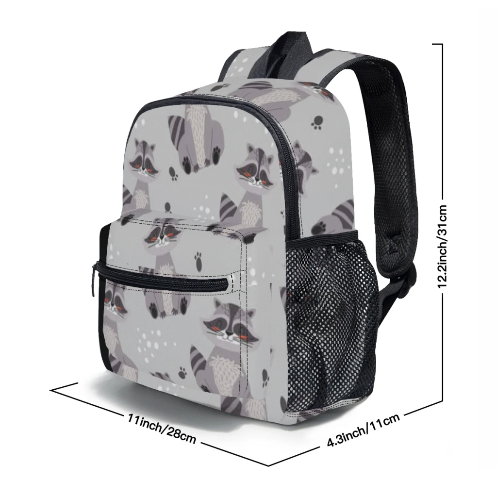 Raccoon cute Kids School Backpack Child Schoolbag Bookbag Primary Student Bag for Girls Boys