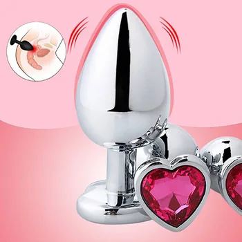 Heart Shaped Stainless Steel Anal Plug Diamond Butt Plug Crystal Anus Toys Prostate Massager Adult