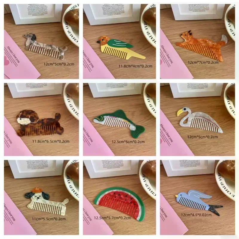Creative Cartoon Anti-static Acetate Hair Comb Lovely Hair Care Hairdressing Combs Head Massage Hairbrush Tools Accessories
