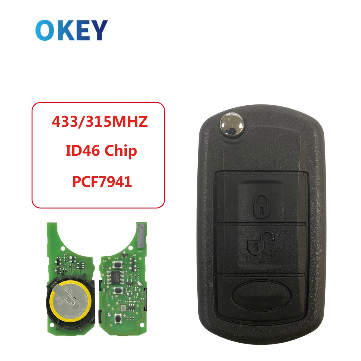 Okey Remote Control Car Key For Land Rover Range Rover Sport Discovery 3 LR3 315Mhz 433Mhz ID46 PCF7941 Chip Replace Flip Key